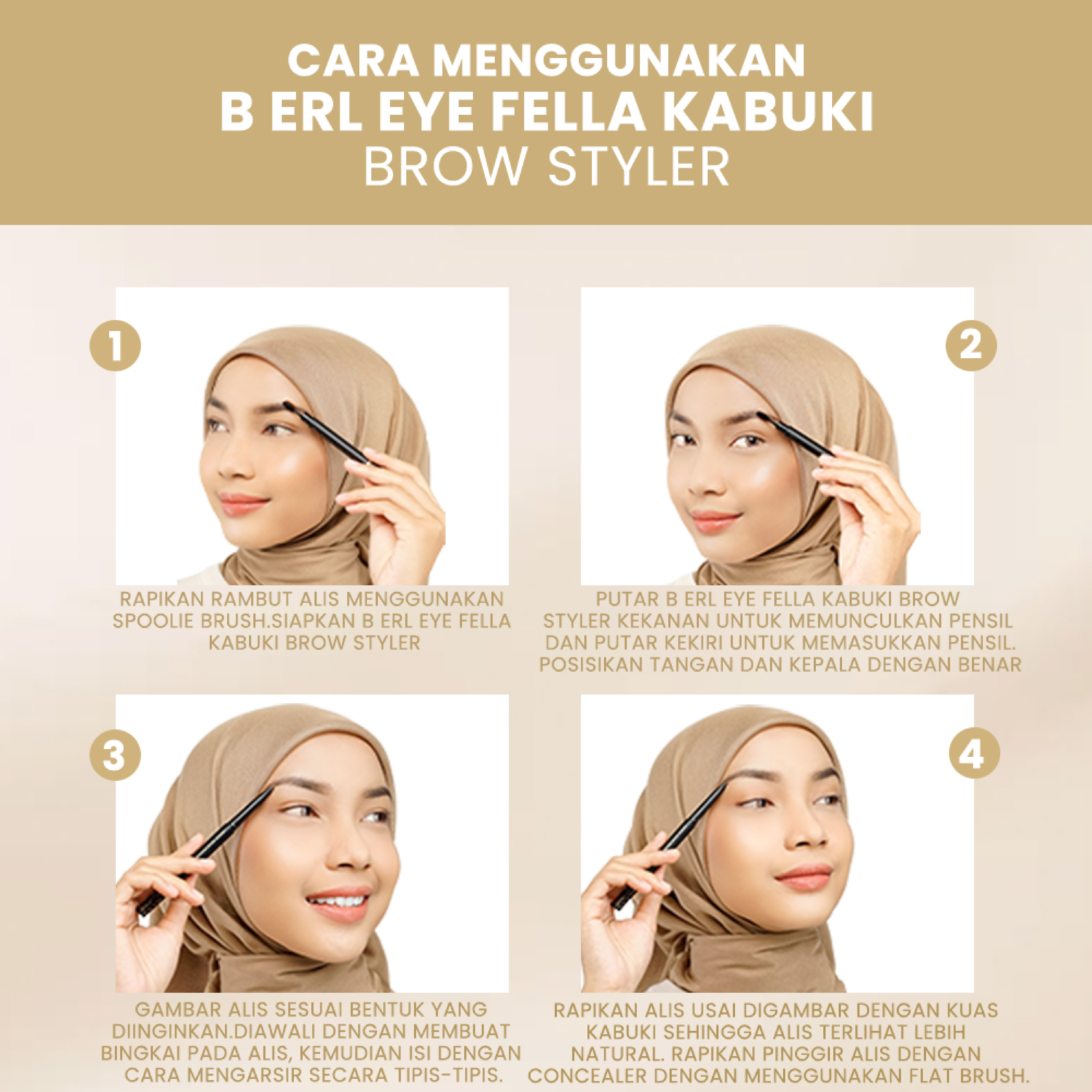 BUNDLING 2 PCS B ERL EYE FELLA KABUKI BROW STYLER (NATURAL GREY)